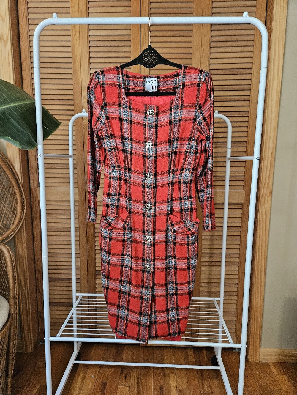 Vintage 80s Red Tartan Dress